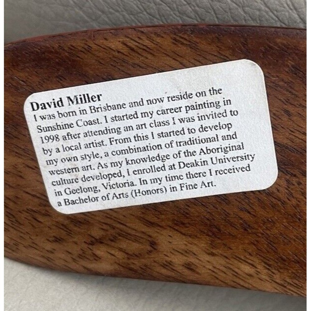david miller hand painted boomerang 8” Signed Original - Picture 4 of 5